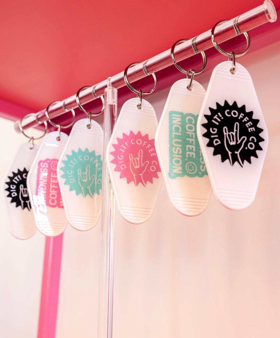 White Dig It! Keychain