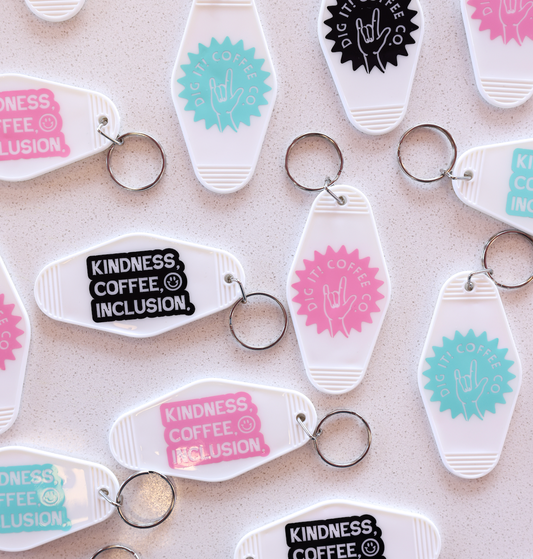 White Dig It! Keychain