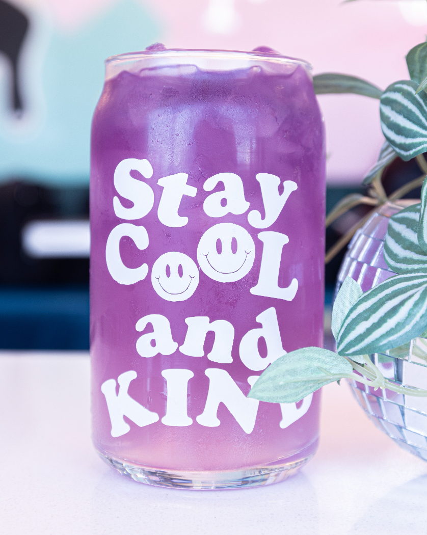 Stay Cool & Kind Coffee Glass